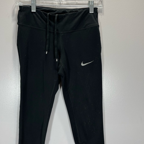 Nike Women’s Black Drawstring Waist Power Epic Run Athletic Leggings - Picture 5 of 12
